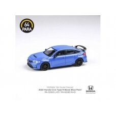 PRE-ORD3R Para64 1/64 2023 Honda Civic Type R, boost blue pearl right hand drive (cars in a deluxe Acrylic window box)