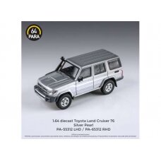 PRE-ORD3R Para64 Toyota Land Cruiser LC76 *Left Hand Drive*, silver pearl (cars in a deluxe Acrylic window box)
