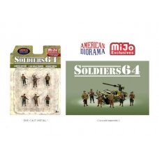 PRE-ORD3R American Diorama Figūrėlės Soldiers 64 Figure set, various (Car Not Included !!)