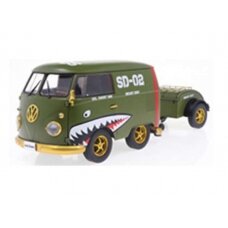 PRE-ORD3R Solido Modeliukas 1/18 1950 Volkswagen T1 Kool Kombi with trailer, green