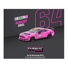 PRE-ORD3R Tarmac Modeliukas 1/64 Ford Mustang GT4 * #55 Pirelli World Challenger 2018*, pink