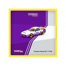 PRE-ORD3R Tarmac Modeliukas 1/64 Pandem Mazda RX7 FC3S, white/purple