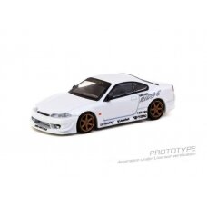 PRE-ORD3R Tarmac Modeliukas 1/64 Vertex Nissan Silvia S15, white metallic