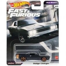 Hot Wheels Premium Modeliukas F&F Dodge Charger, dusty black