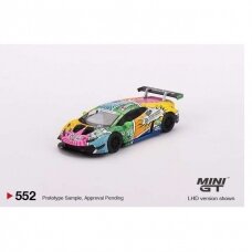 Mini GT Lamborghini Huracan GT3 EVO #19 Gear Racing 2020 IMSA Daytona 24H, orange/green/blue/pink