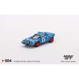 Mini GT Lancia Stratos HF #4 1979 Rally Monte Carlo winner, blue/red