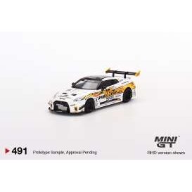 Mini GT Modeliukas Nissan LB-Silhouette Works GT 35GT-RR Version 2 #23 LB Racing Formula Drift 2022, white/yellow