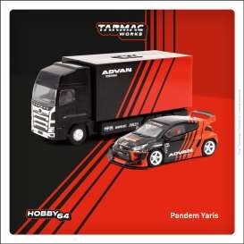 Tarmac Works Modeliukas Pandem Yaris *ADVAN*, red/black