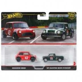 PRE-ORDER Hot Wheels Premium 2-pack Morris Mini #43 & 1967 Austin Mini Pick-up