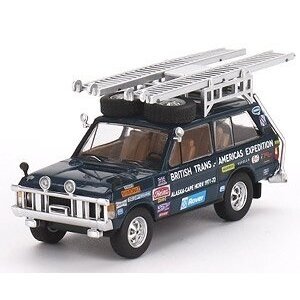 Mini GT Modeliukas 1971 Range Rover British Trans-Americas Expedition (VXC-868K), blue