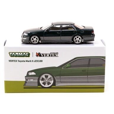 Tarmac Works Modeliukas Vertex Toyota Mark II JZX100, dark green metallic  (yra Sandėlyje)