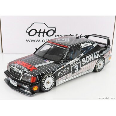 OttOmobile Miniatures Modeliukas 1/12 1992 Mercedes-Benz W201 190 EVO 2 DTM #3 Klaus Ludwig, black/silver