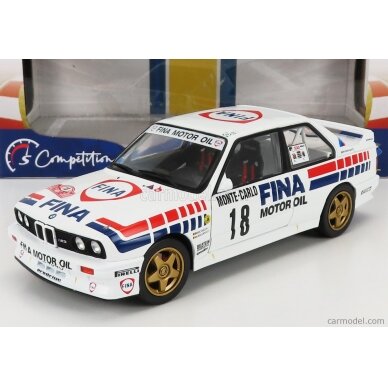 PRE-ORD3R Solido 1/18 1988 BMW M3 E30 #18 M. Deuz/A. Lopez Rally Monte Carlo, white/red/blue