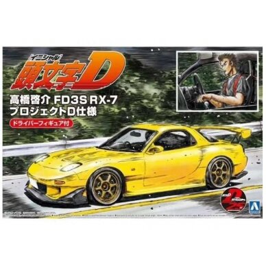 PRE-ORD3R Aoshima 1/24 Mazda FD3S RX-7 Takahashi Keisuke Project-D, plastic modelkit including a figure.