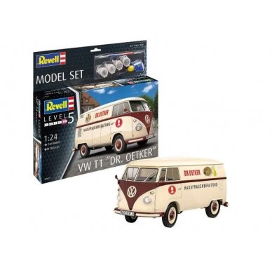 PRE-ORD3R Revell - Germany Surenkamas modeliukas 1/24 Volkswagen T1 Bus *Dr. Oetker*, plastic modelkit including paint & glue.