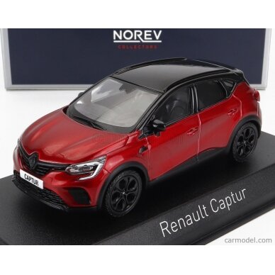 PRE-ORD3R Norev Modeliukas 1/43 2022 Renault Captur Rive Gauche, flame red/black