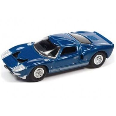 PRE-ORD3R Auto World Modeliukas 1965 Ford GT40 MK1, Blue with White Ford G.T. Rocker Stripe