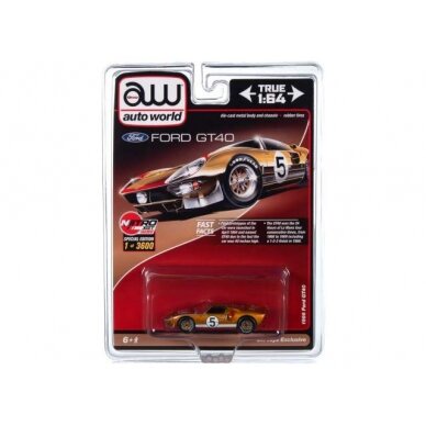 PRE-ORD3R Auto World Modeliukas 1966 Ford GT40 #5, gold