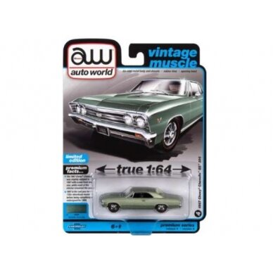 PRE-ORD3R Auto World Modeliukas 1967 Chevrolet Chevelle SS, Green Mist Metallic