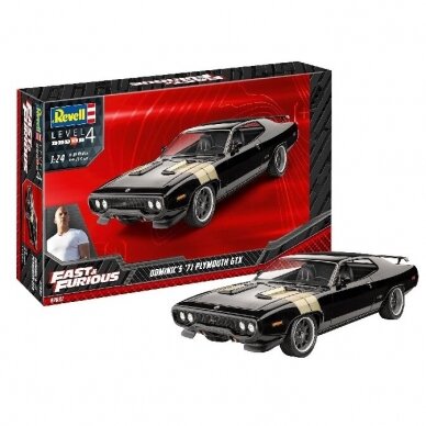 PRE-ORD3R Revell - Germany Surenkamas modeliukas 1971 *Fast & Furious* Dominics Plymouth GTX, plastic modelkit