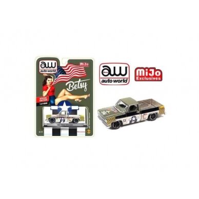 PRE-ORD3R Auto World 1980 Chevrolet Silverado *US Army Betsy*, chrome/green with decals