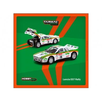 Tarmac Works Modeliukas 1983 Lancia 037 Rally #18 M. Biason/T. Siviero Rallye SanRemo, white/green