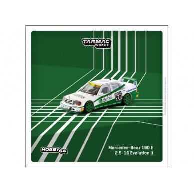 Tarmac Works Modeliukas 1991 Mercedes Benz 190 E 2.5-16 Evolution II #20 Michael Schumacher DTM, white/green