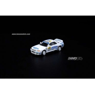 PRE-ORD3R Inno64 Modeliukas 1991 Nissan Skyline GT-R R32 #25 *Zexel* 24 hours of Spa, white/blue