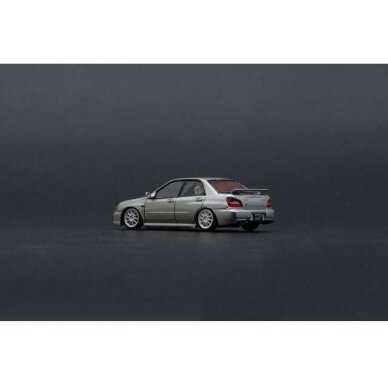 PRE-ORD3R BM Creations Modeliukas 2001 Subaru Impreza WRX RHD with Extra Wheels, silver