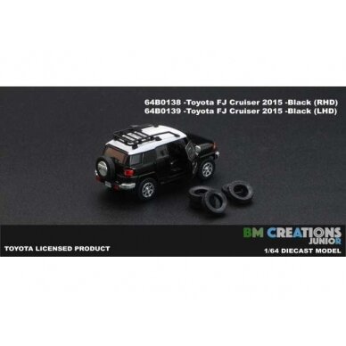 PRE-ORD3R BM Creations Modeliukas 2015 Toyota FJ Cruiser right hand drive, black with white roof