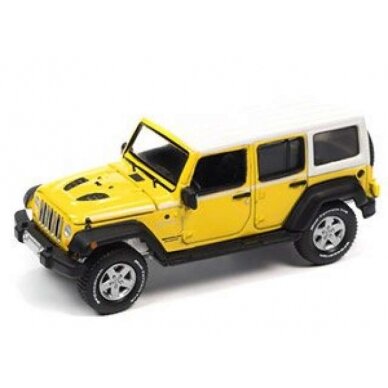 PRE-ORD3R Auto World Modeliukas 2017 Jeep Wrangler Chief Edition, Acid Yellow with White Roof & White Side Stripe