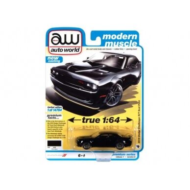 Auto World Modeliukas 2019 Dodge Challenger R/T Scat Pack, pitch black