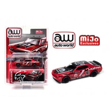 PRE-ORD3R Auto World Modeliukas 2019 Dodge Challenger SRT Hellcat #6 *Mopar*, red/black