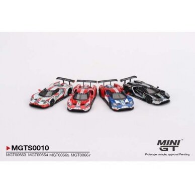 Mini GT Modeliukas 2019 Ford GT LMGTE Pro 24H Le Mans 4 car set Ford Chip Ganassi Team