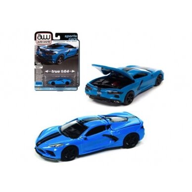 PRE-ORD3R Auto World Modeliukas 2020 Chevrolet Corvette, rapid blue