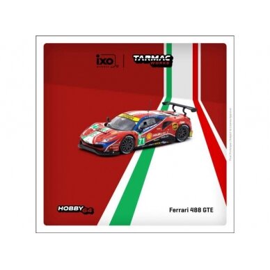 Tarmac Works Modeliukas 2020 Ferrari 488 GTE #71 M. Molina/D. Rigon/S. Bird 24H Le Mans, red