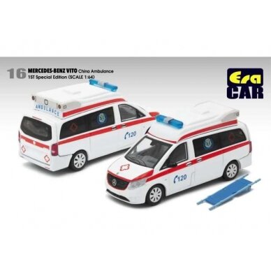 PRE-ORD3R Era Car Modeliukas 2020 Mercedes Benz Vito China Ambulance, white/red