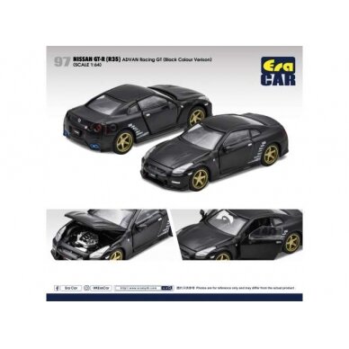 Era Car Modeliukas 2020 Nissan GT-R ADVAN Racing GT (black Colour Version), black (yra sandėlyje)