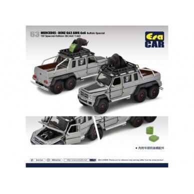 PRE-ORD3R Era Car Modeliukas 2021 Mercedes Benz G AMG 6x6 *Buffalo Special*, grey/black