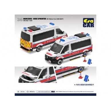 PRE-ORD3R Era Car #36 2021 Mercedes Benz Sprinter HK Police Car (AM 8347), white/red