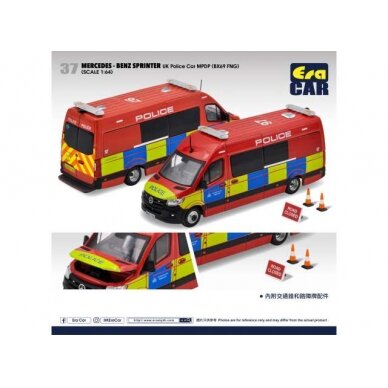 PRE-ORD3R Era Car #37 Mercedes Benz Sprinter UK Police Car MPDP (BX96 FNG), red/yellow/blue