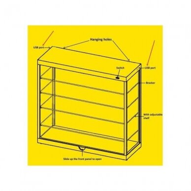 PRE-ORD3R Modeliukų vitrina 5-layer Led su veidrodžiu, balta 1