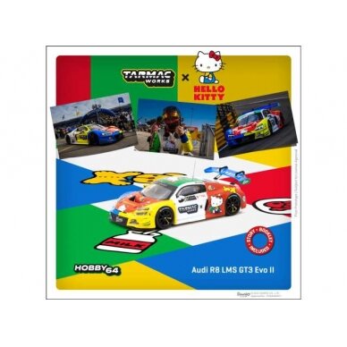 Tarmac Works Modeliukas Audi R8 LMS GT3 Evo II Macau GT Cup 2022, white/red/green/yellow