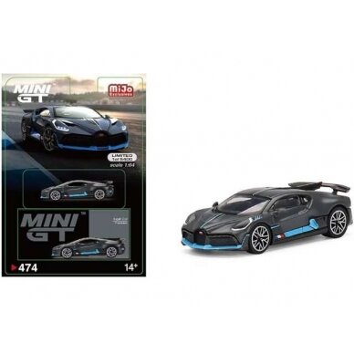 PRE-ORD3R Mini GT Bugatti Divo Presentation, black/blue