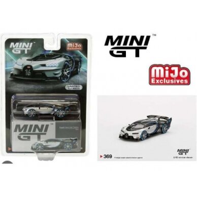 PRE-ORD3R Mini GT Bugatti Vision Gran Turismo, silver/black