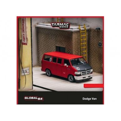 Tarmac Works Modeliukas Dodge Van, red