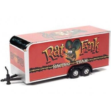 PRE-ORD3R Auto World Modeliukas Enclosed Trailer *Rat Fink*, red