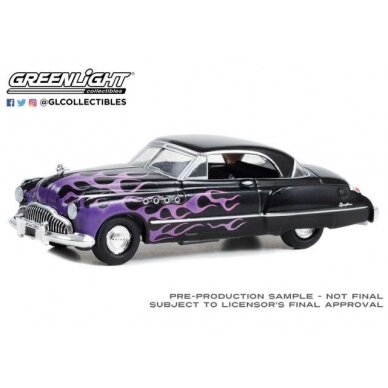 PRE-ORD3R GreenLight Modeliukas 1949 Buick Roadmaster Hardtop, black with flames