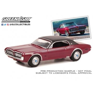 PRE-ORD3R GreenLight 1967 Mercury Cougar XR-7 GT United States Postal Service (USPS) *2022 Pony Car Stamp Collection by Artist Tom Fritz*