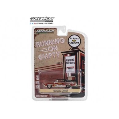 GreenLight Modeliukas 1968 Dodge Charger Grand Spalding Dodge Mr. Norm’s Mini Charger Funny Car Tribute *Running on Empty Series 16*, red (yra Sandėlyje)